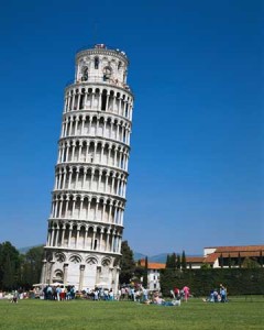 Exterior of the Leaning tower of Pisa